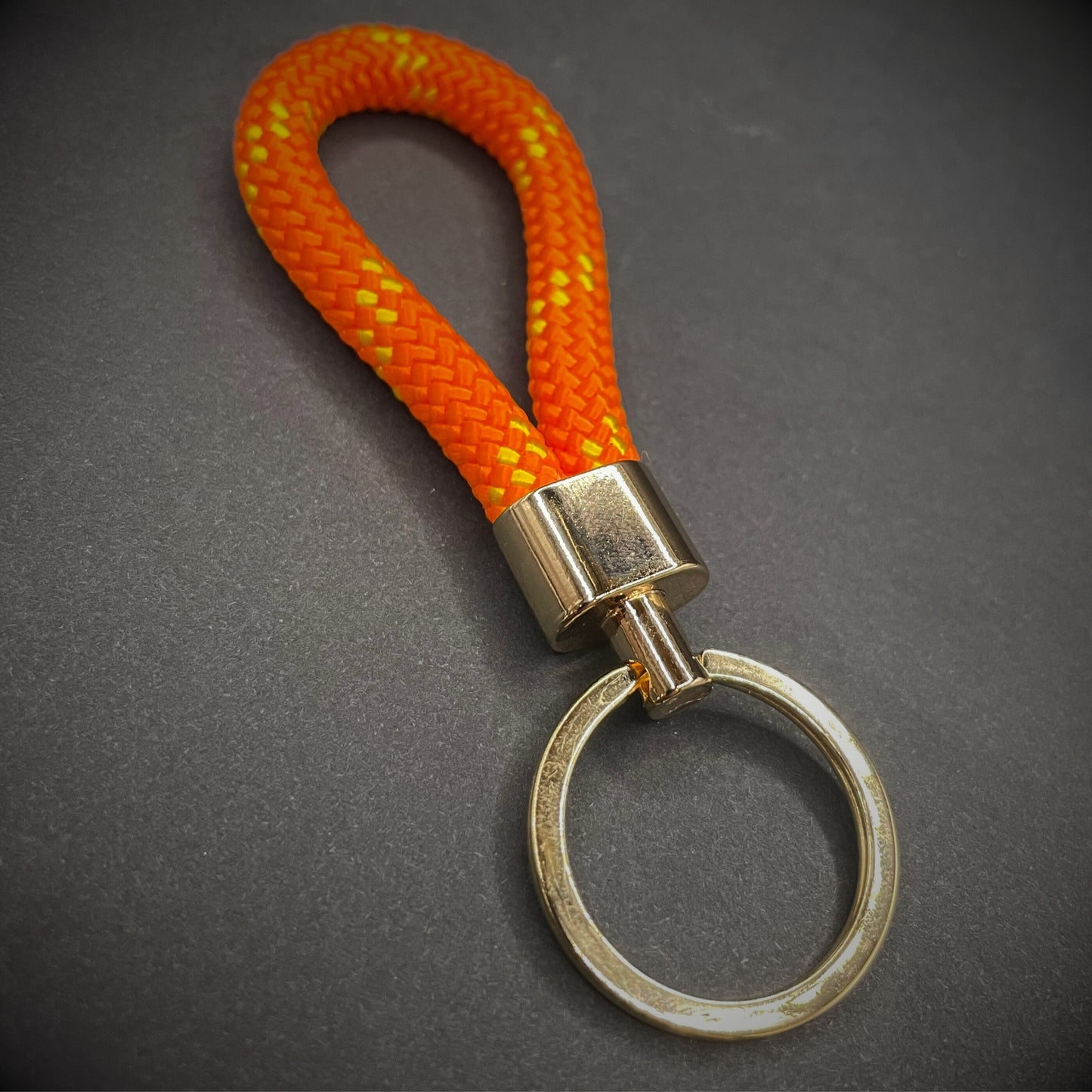 8mm Rope Swivel Keychain with Gold Fittings