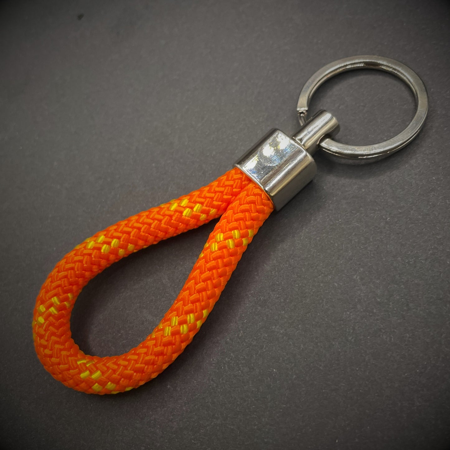 8mm Rope Swivel Keychain with Silver Fittings