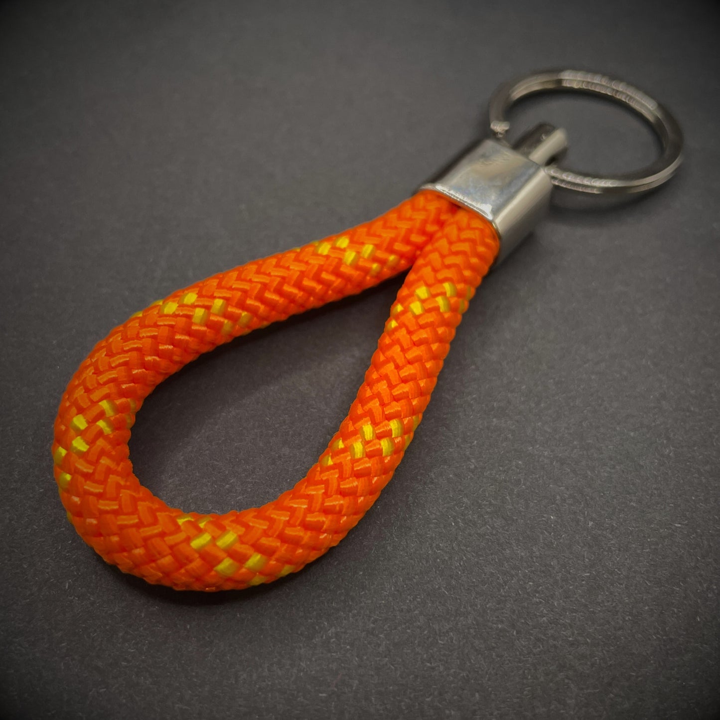8mm Rope Swivel Keychain with Silver Fittings