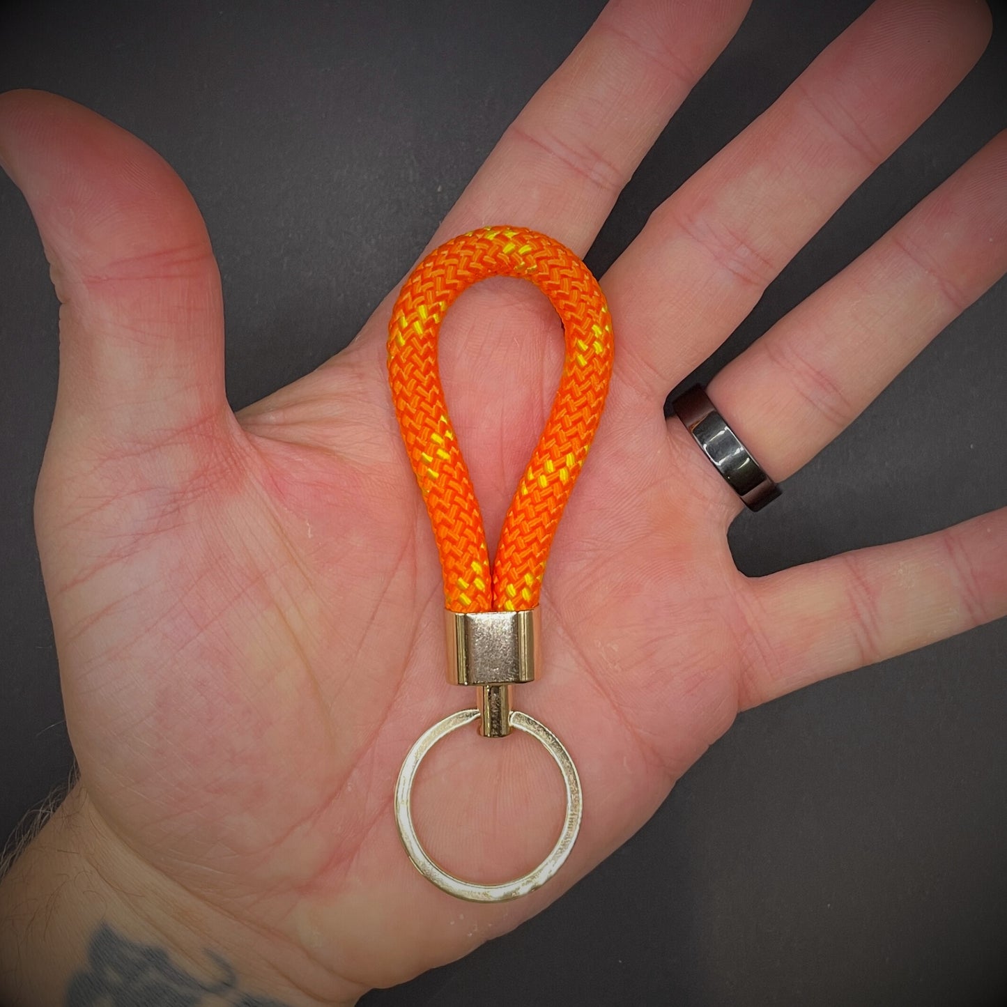 8mm Rope Swivel Keychain with Gold Fittings