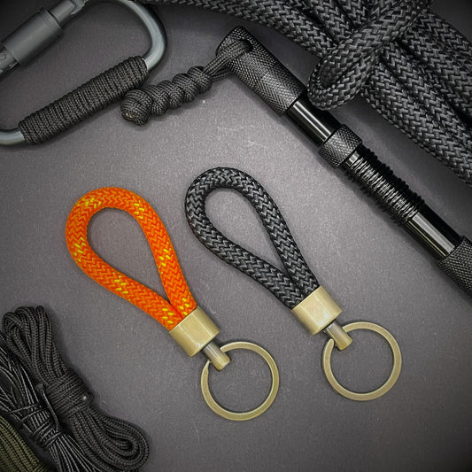 8mm Rope Swivel Keychain with Antique Brass Fittings