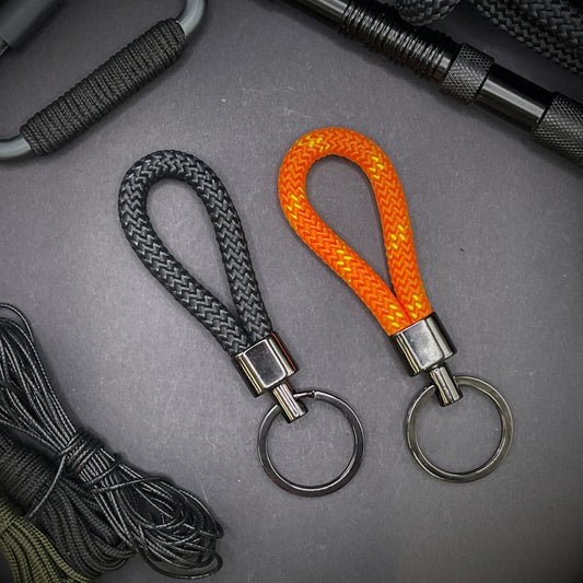 8mm Rope Swivel Keychain with Black Nickel Fittings