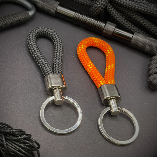 8mm Rope Swivel Keychain with Silver Fittings
