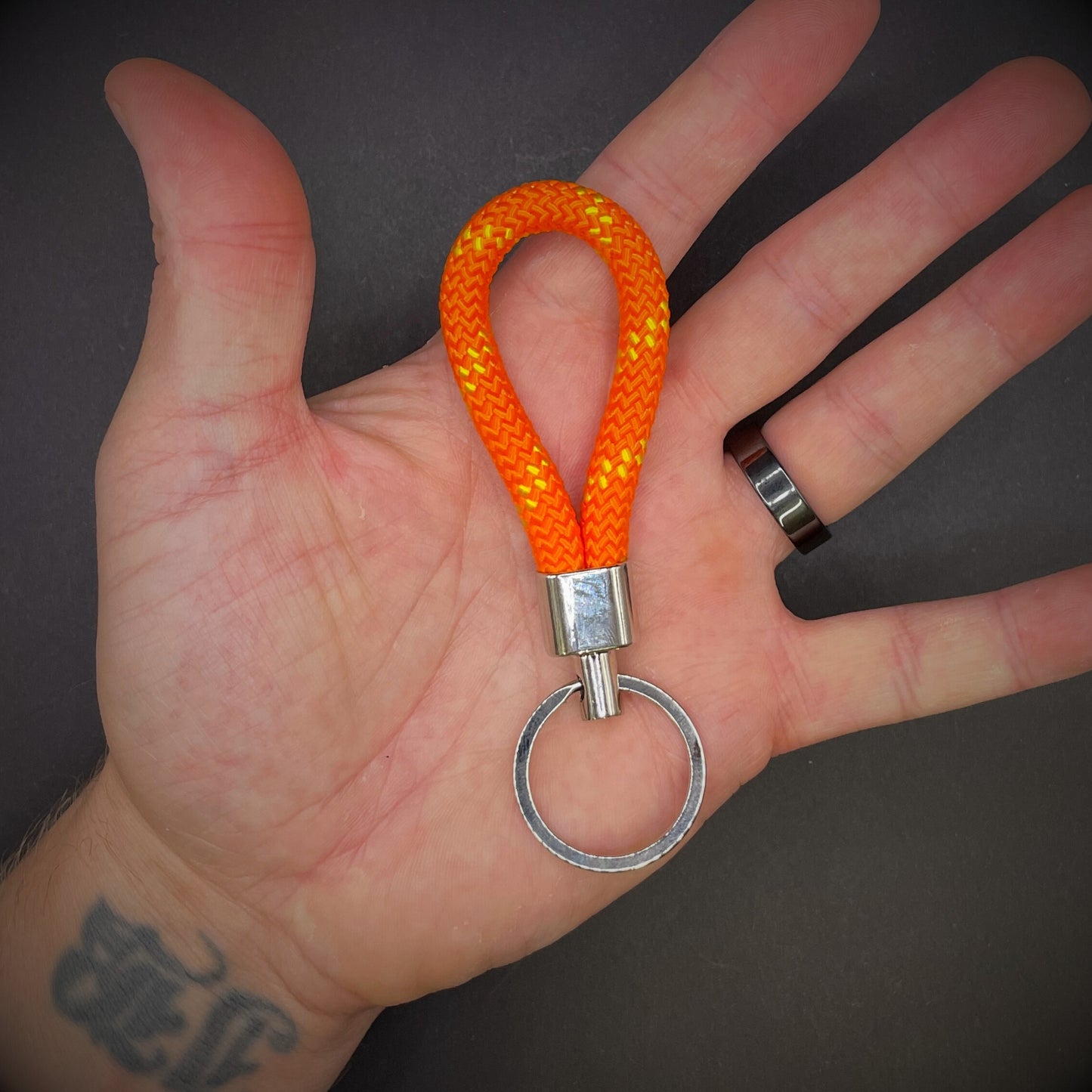 8mm Rope Swivel Keychain with Silver Fittings