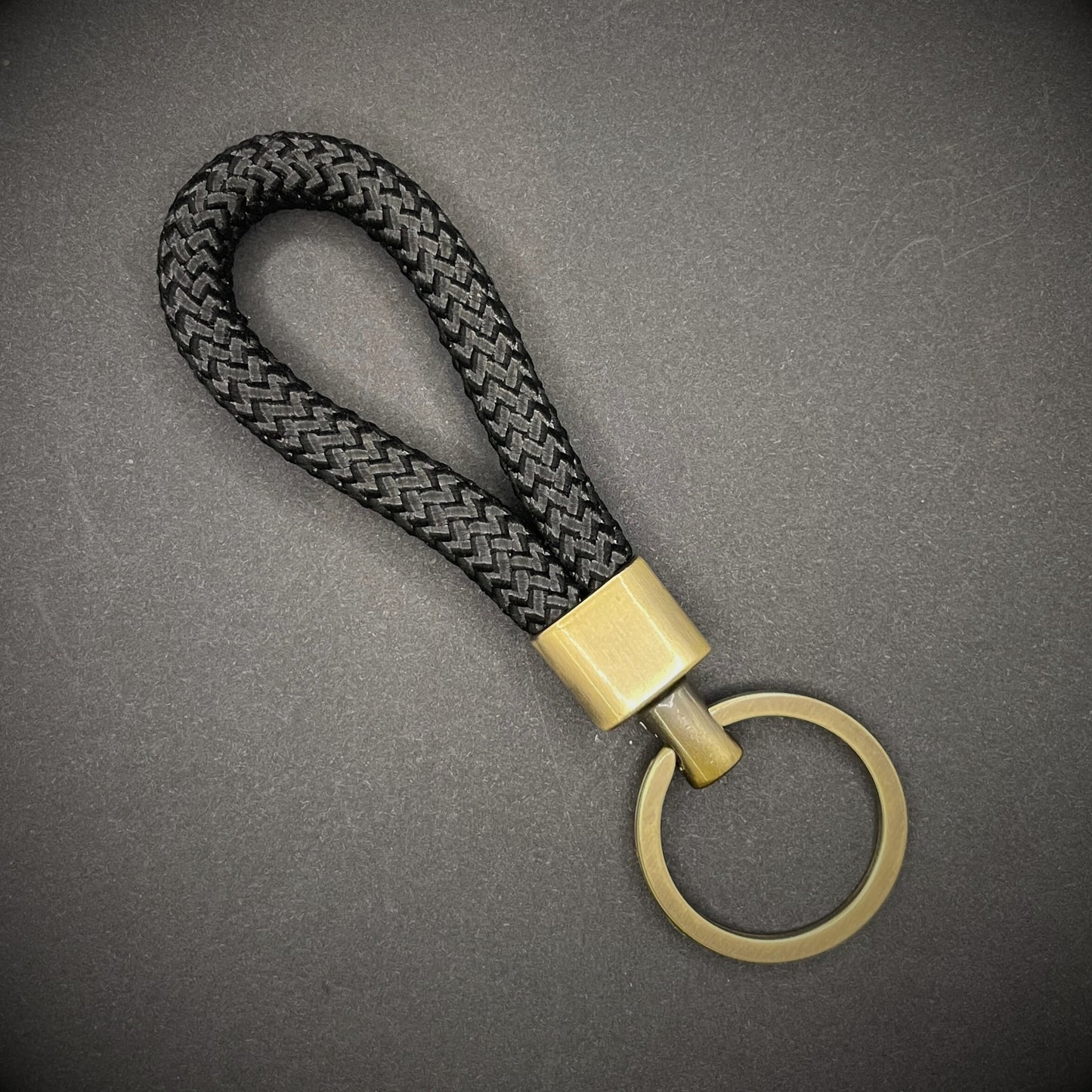 8mm Rope Swivel Keychain with Antique Brass Fittings