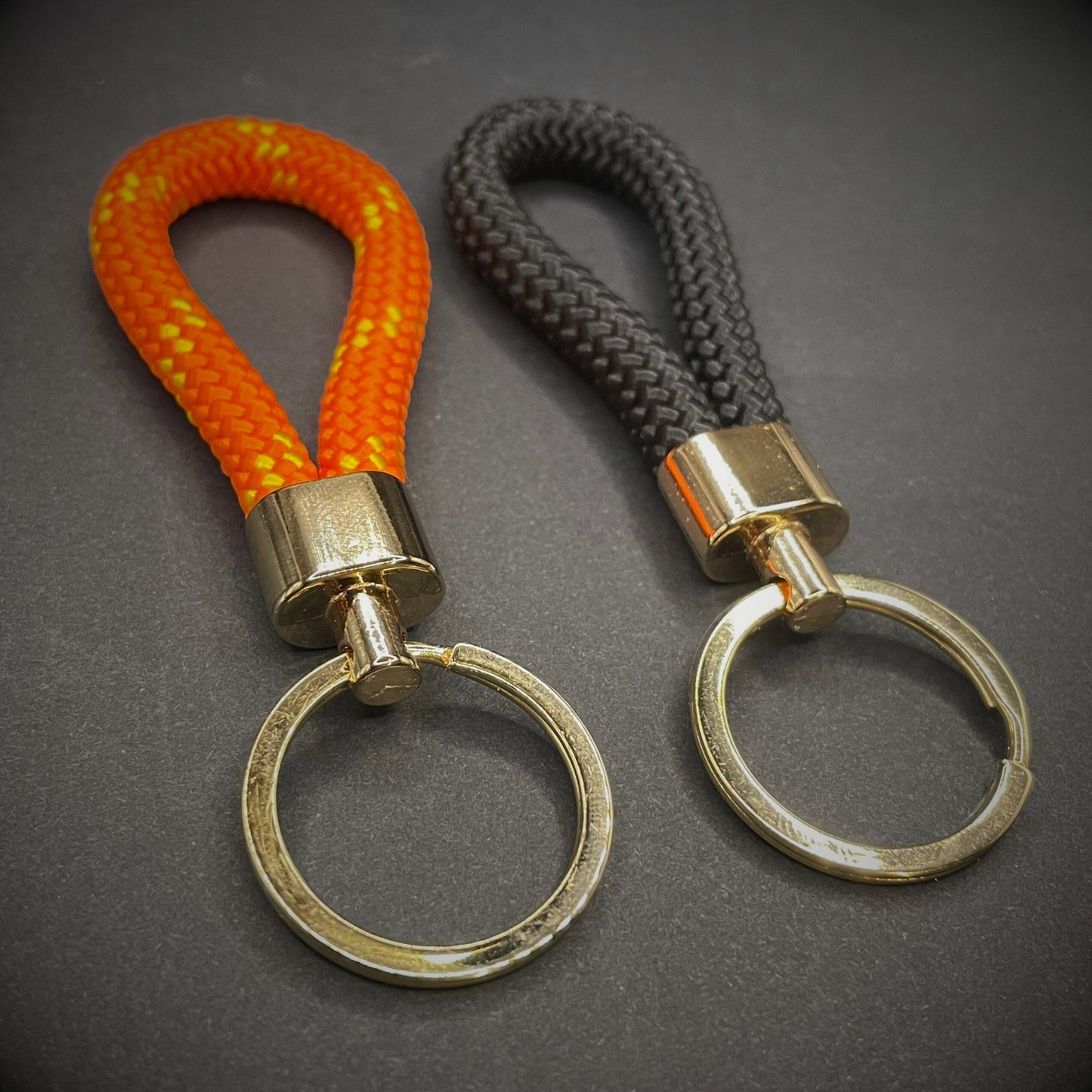 8mm Rope Swivel Keychain with Gold Fittings