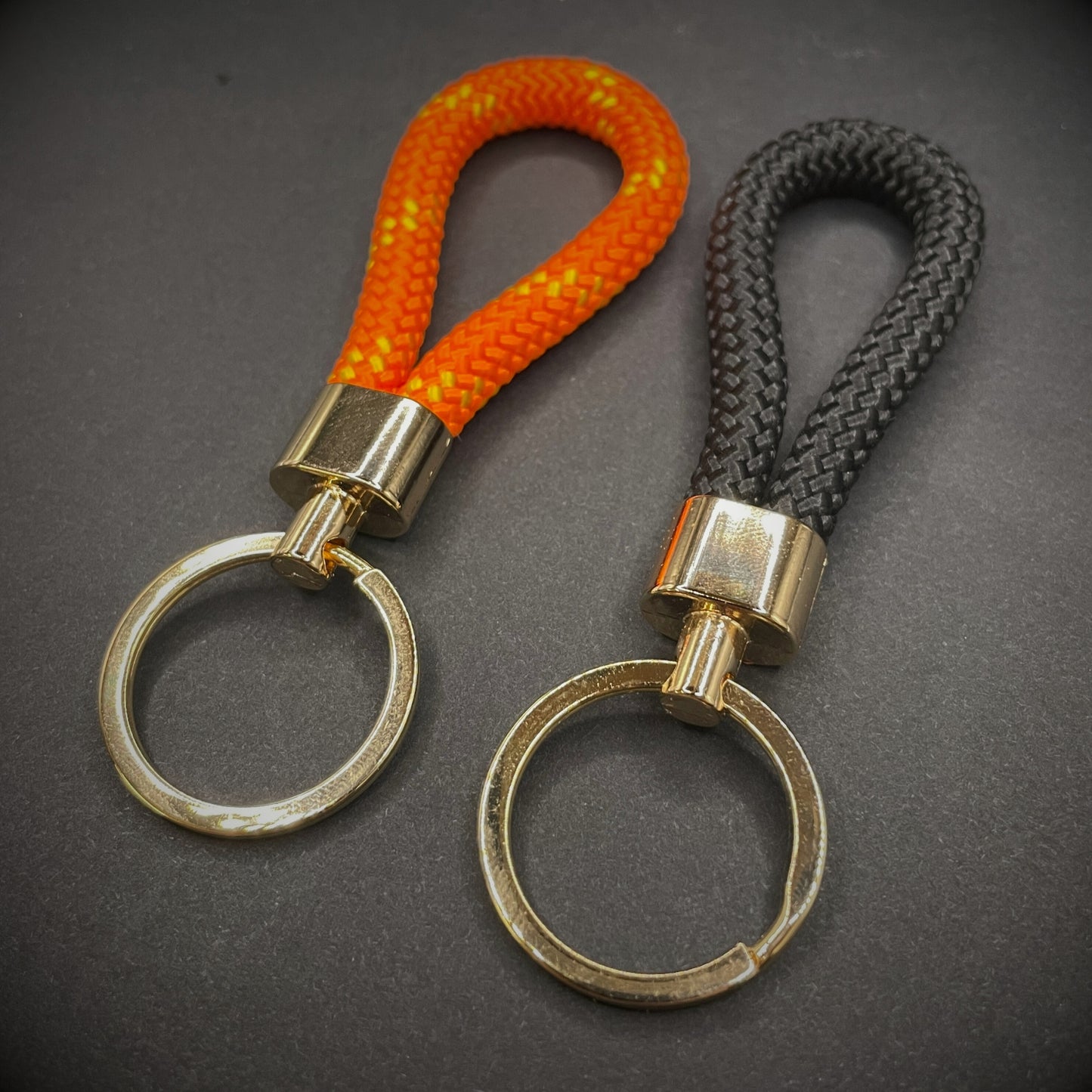 8mm Rope Swivel Keychain with Gold Fittings