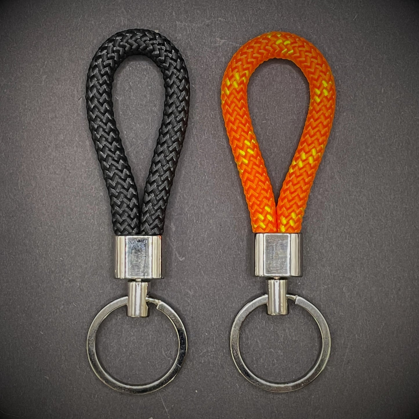 8mm Rope Swivel Keychain with Silver Fittings