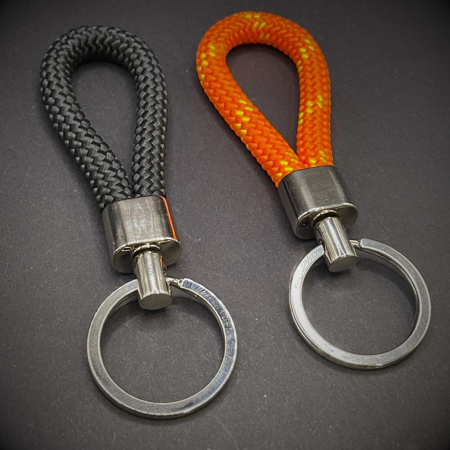 8mm Rope Swivel Keychain with Silver Fittings