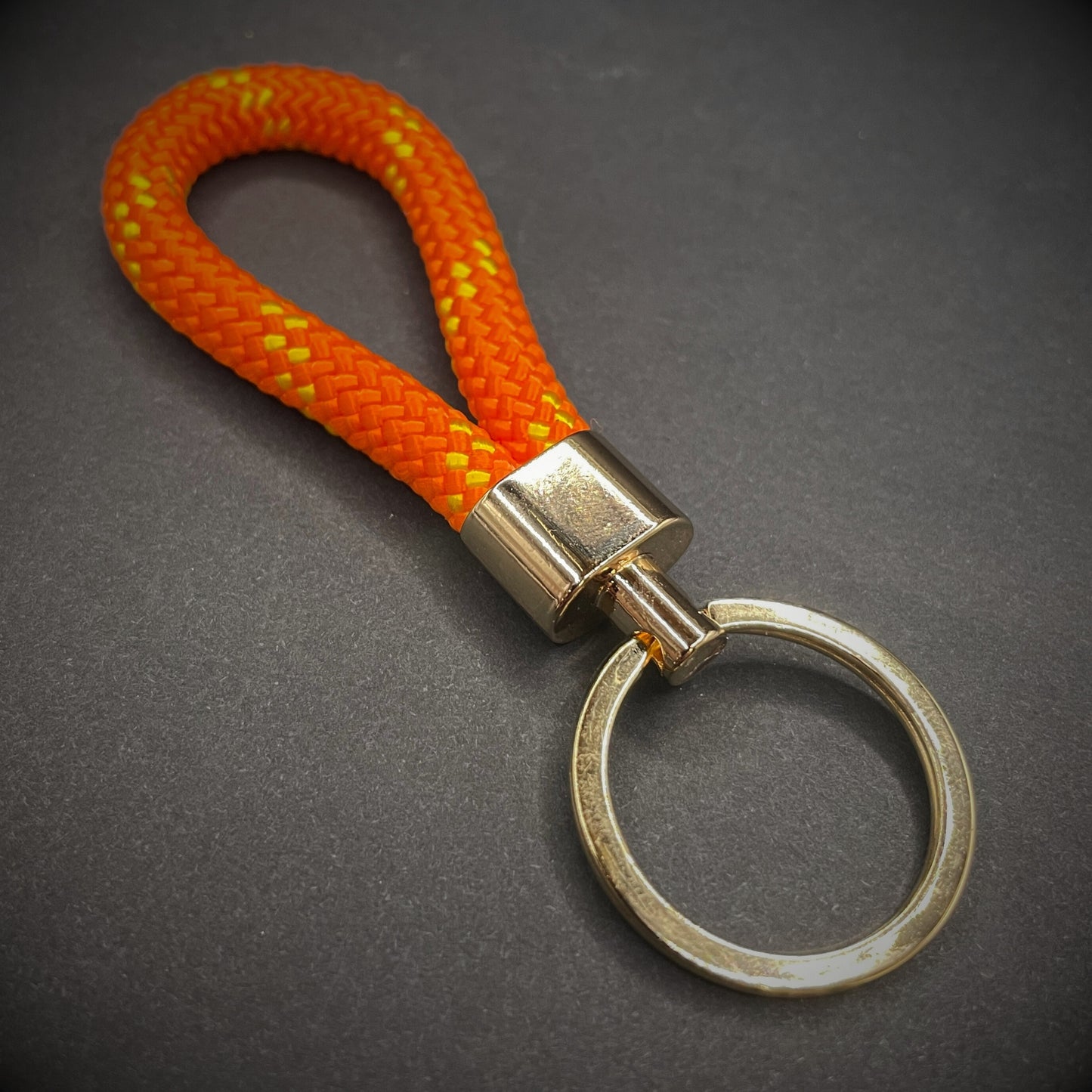 8mm Rope Swivel Keychain with Gold Fittings