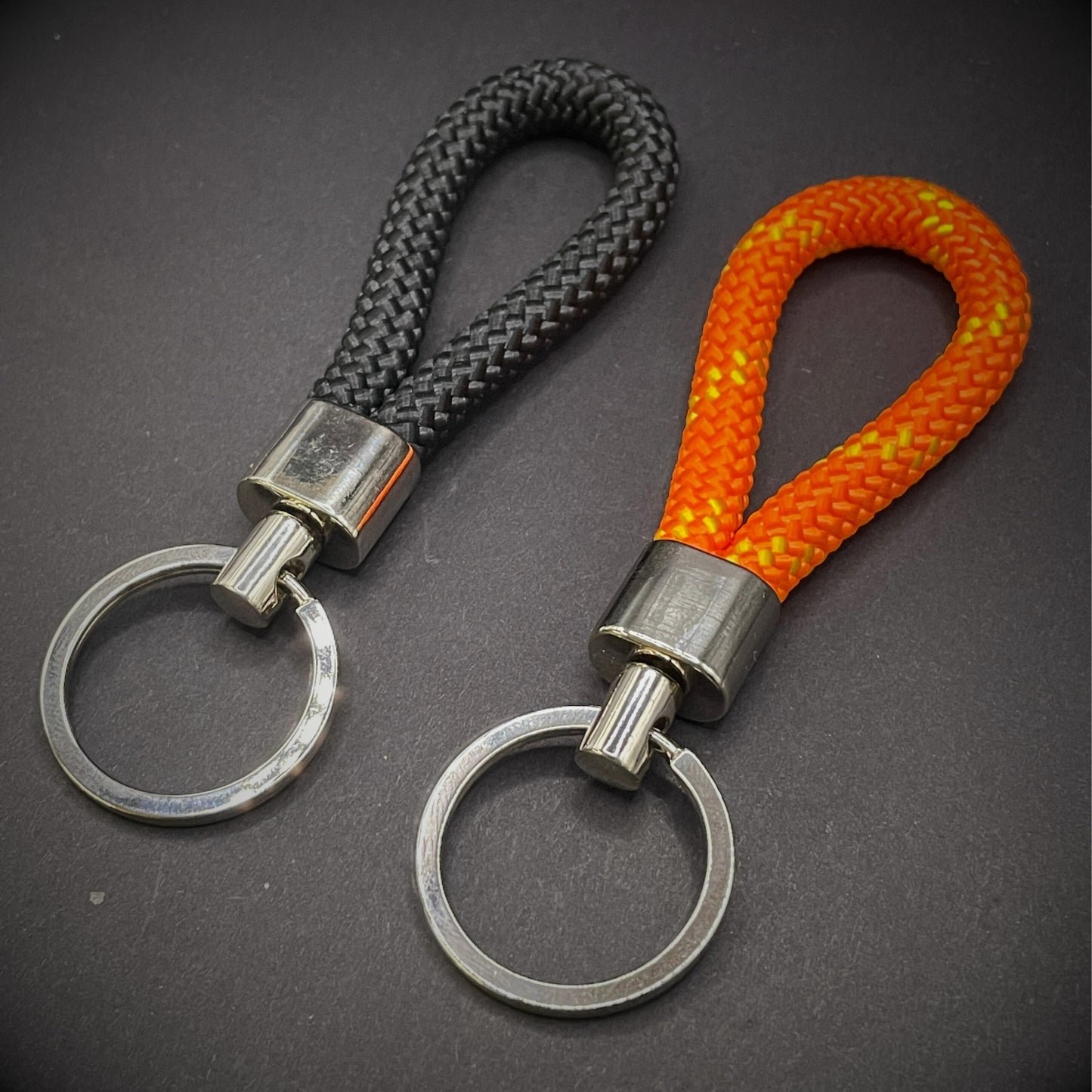 8mm Rope Swivel Keychain with Silver Fittings