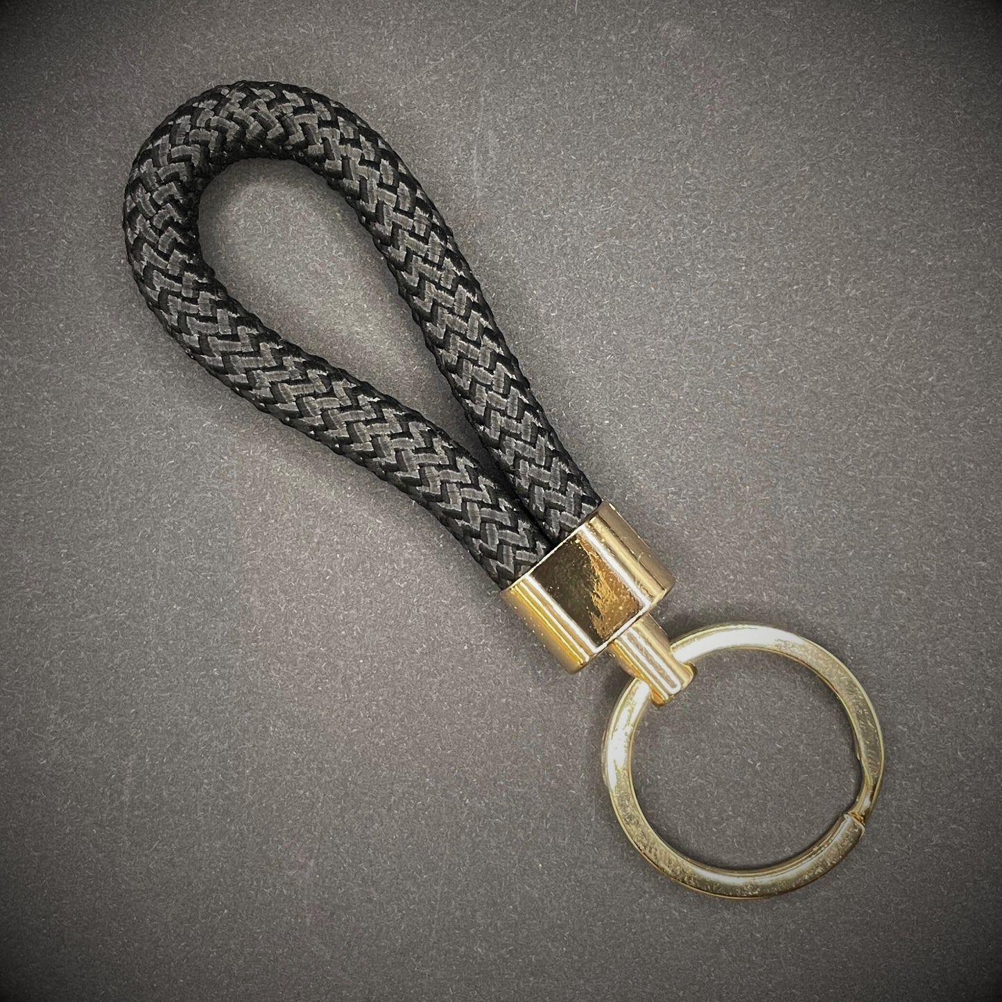 8mm Rope Swivel Keychain with Gold Fittings