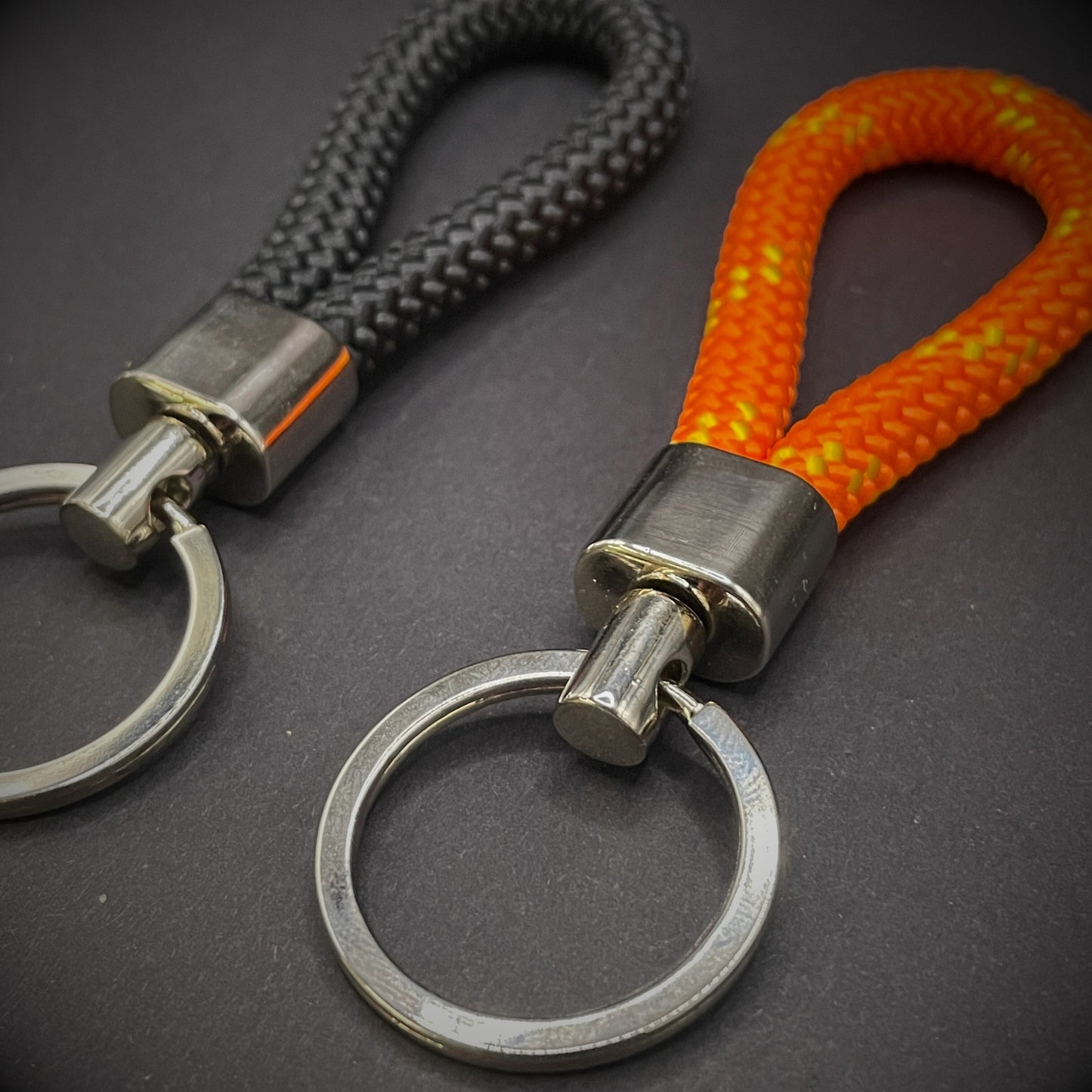 8mm Rope Swivel Keychain with Silver Fittings