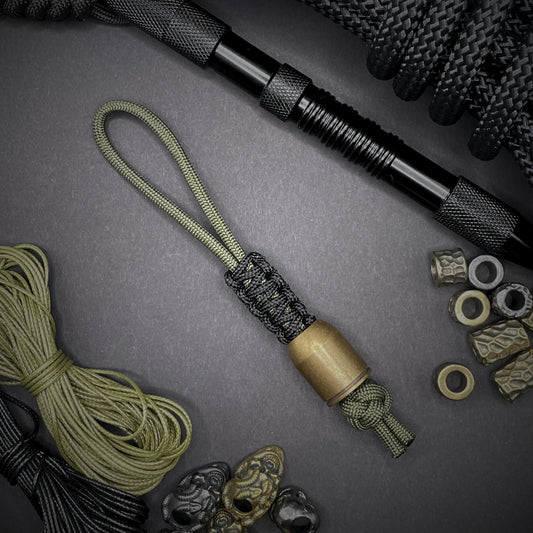 550 Paracord Knife Lanyard with Heavy Bullet EDC Bead | Style 10