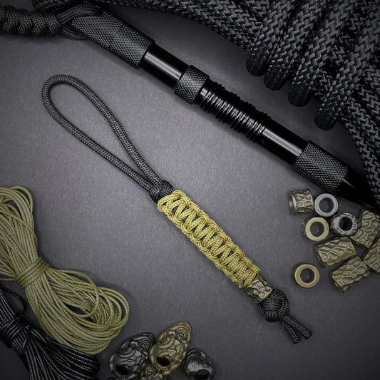 550 Paracord Knife Lanyard with EDC Beads | Style 7