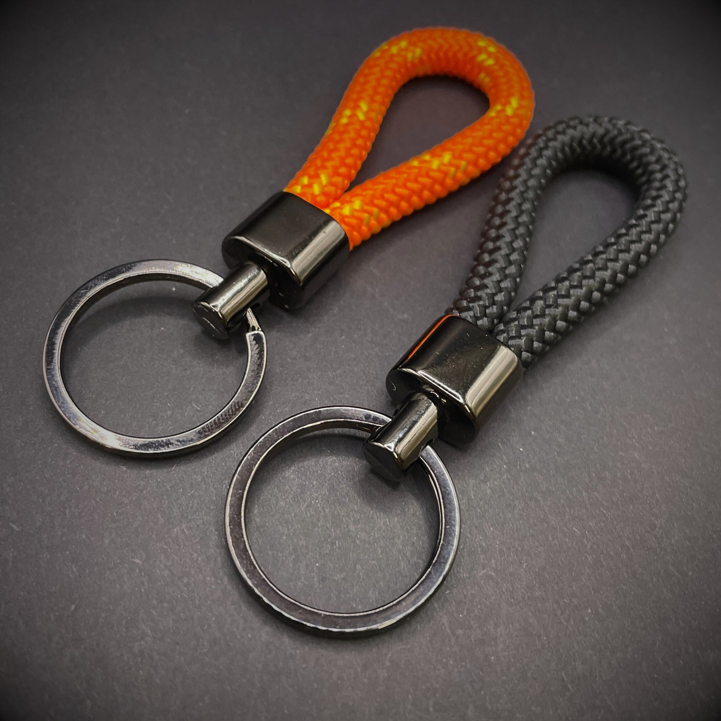 8mm Rope Swivel Keychain with Black Nickel Fittings