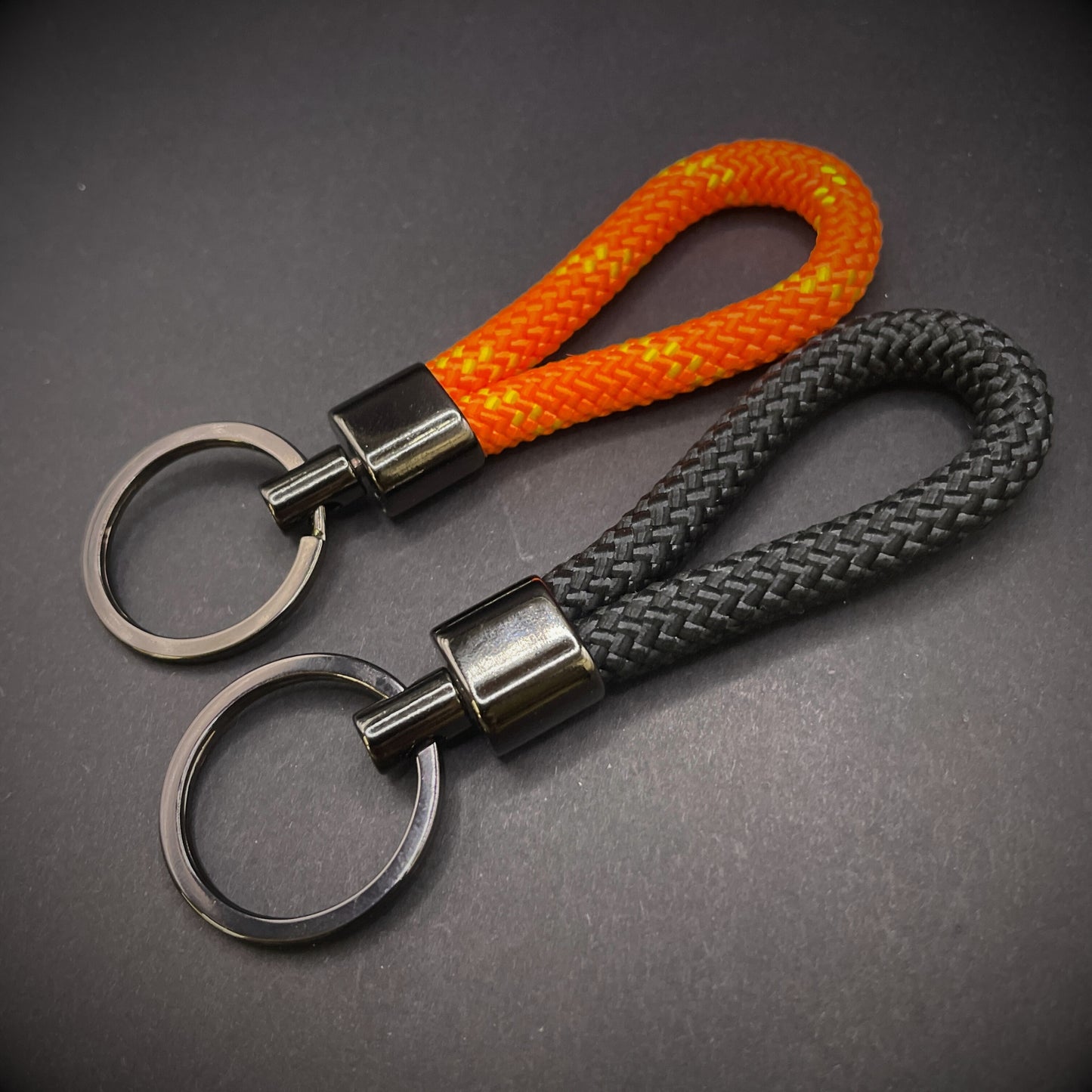 8mm Rope Swivel Keychain with Black Nickel Fittings