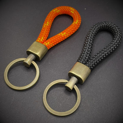 8mm Rope Swivel Keychain with Antique Brass Fittings