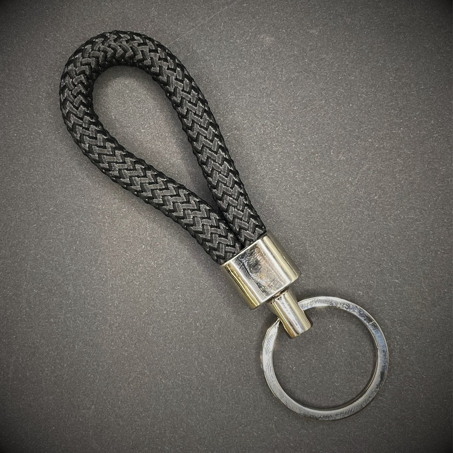 8mm Rope Swivel Keychain with Silver Fittings