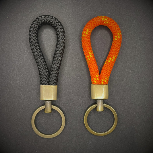 8mm Rope Swivel Keychain with Antique Brass Fittings
