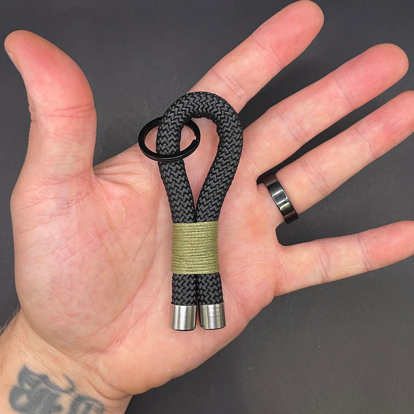 10mm Rope Keychain with Waxed Cotton Wrap