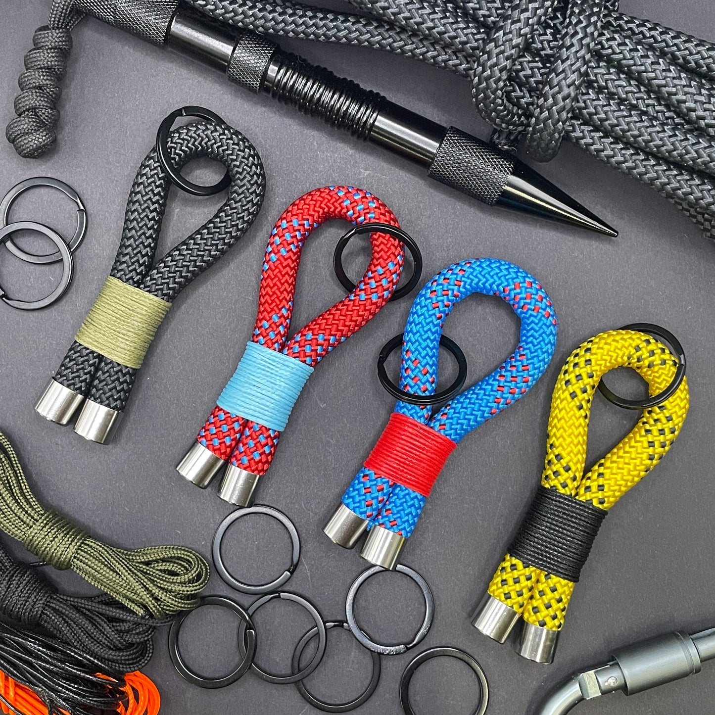 10mm Rope Keychain with Waxed Cotton Wrap