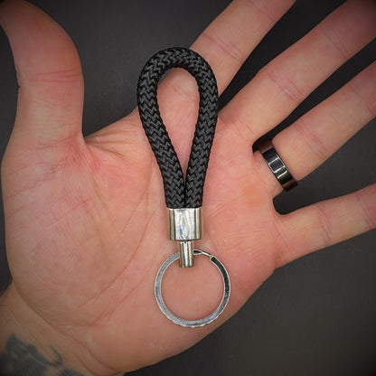 8mm Rope Swivel Keychain with Silver Fittings
