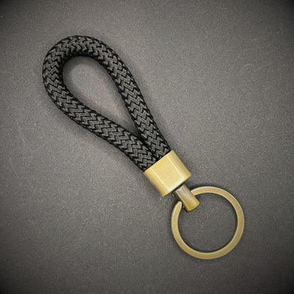8mm Rope Swivel Keychain with Antique Brass Fittings