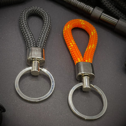 8mm Rope Swivel Keychain with Silver Fittings