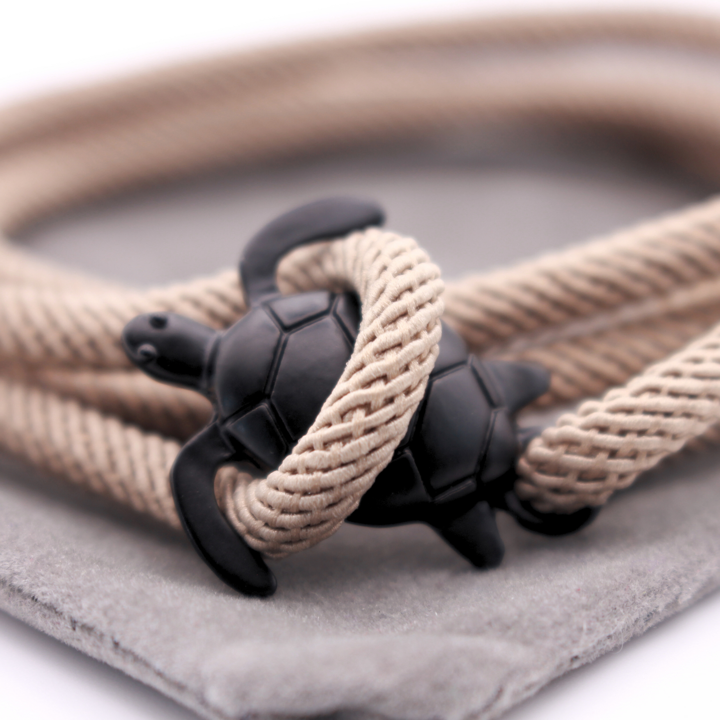 Adjustable Rope Bracelet with Turtle Clasp