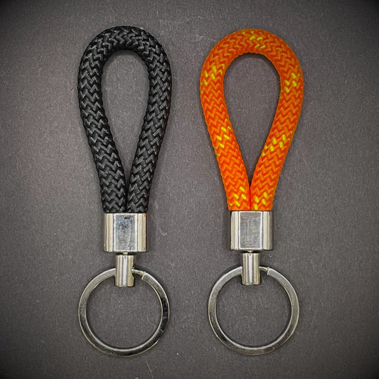 8mm Rope Swivel Keychain with Silver Fittings