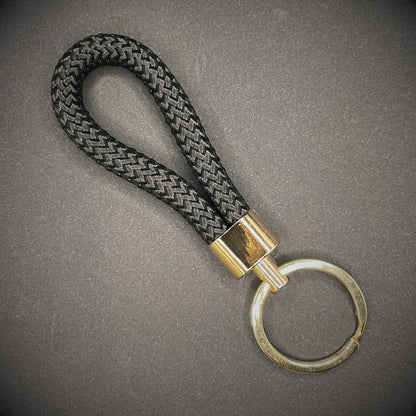 8mm Rope Swivel Keychain with Gold Fittings