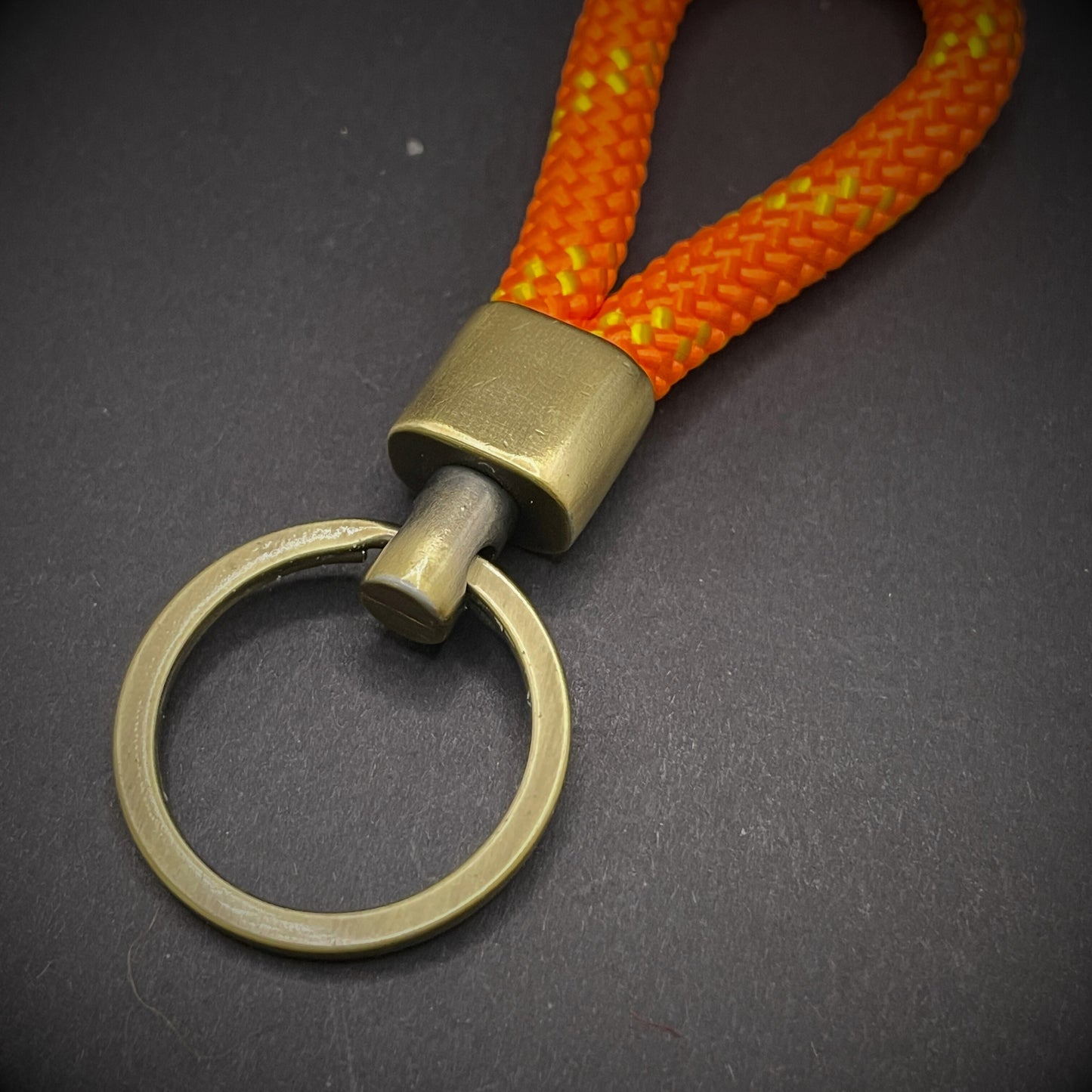8mm Rope Swivel Keychain with Antique Brass Fittings