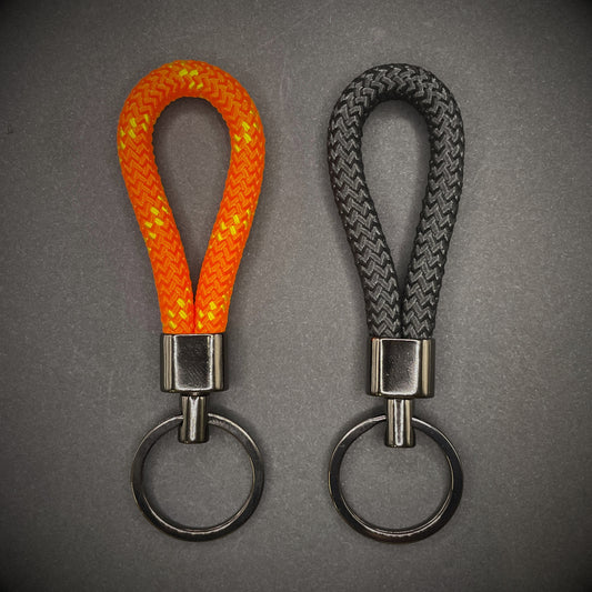 8mm Rope Swivel Keychain with Black Nickel Fittings