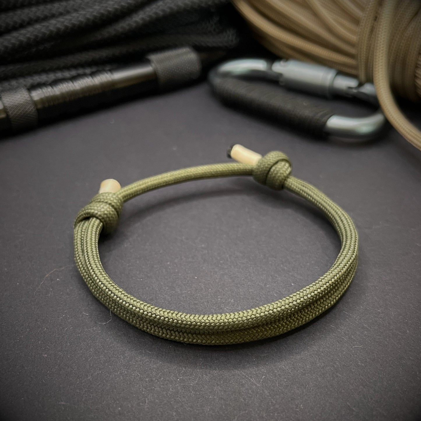 Adjustable Paracord Bracelet with Wrapped Ends
