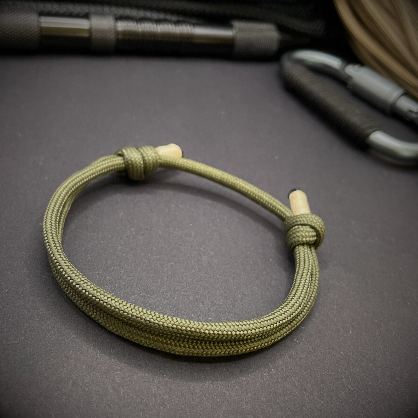 Adjustable Paracord Bracelet with Wrapped Ends