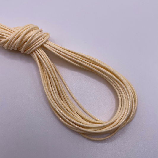 Close-up image of 1mm Waxed Cotton Cord, showcasing the vibrant colour and texture of the material.