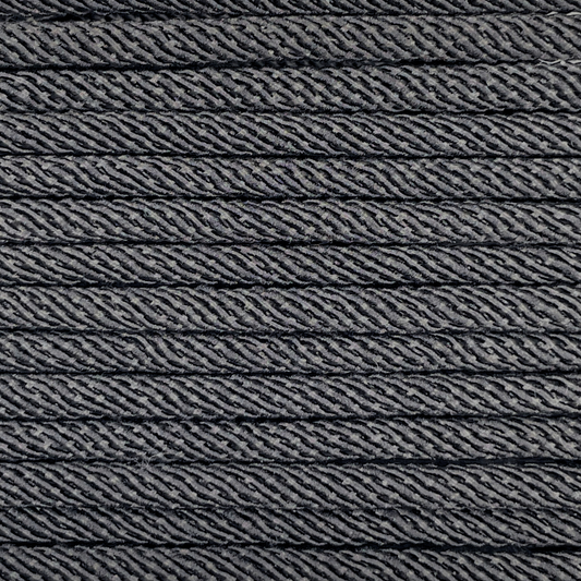 Close-up image of Black 5mm Milan Rope, showcasing the vibrant colour and texture of the material.