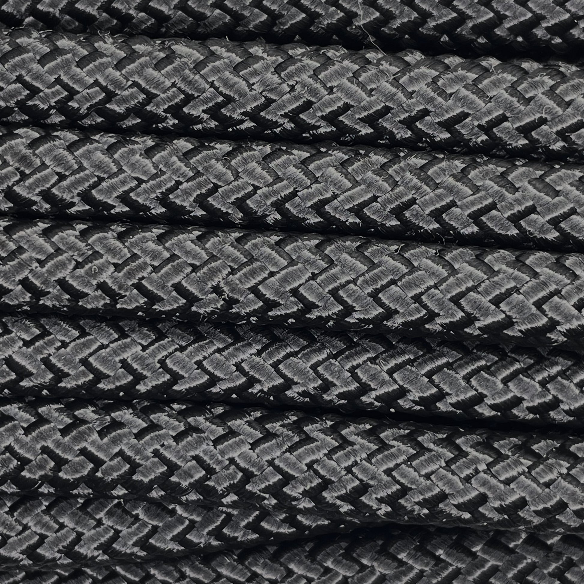 Close-up image of Black 8mm PPM Rope, showcasing the vibrant colour and texture of the material.