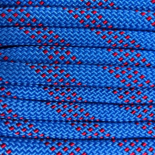 Close-up image of Blue 8mm PPM Rope, showcasing the vibrant colour and texture of the material.