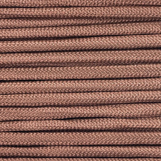 Close-up image of coffee 550 paracord, showcasing the vibrant colour and texture of the material.