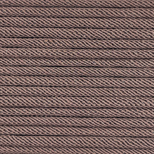 Close-up image of Coffee 5mm Milan Rope, showcasing the vibrant colour and texture of the material.