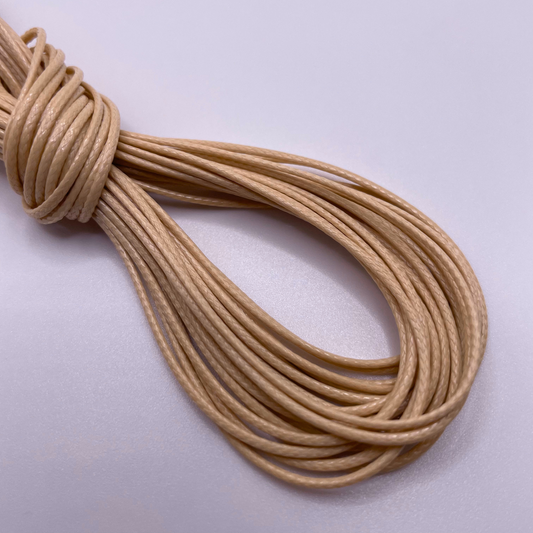 Close-up image of 1mm Waxed Cotton Cord, showcasing the vibrant colour and texture of the material.