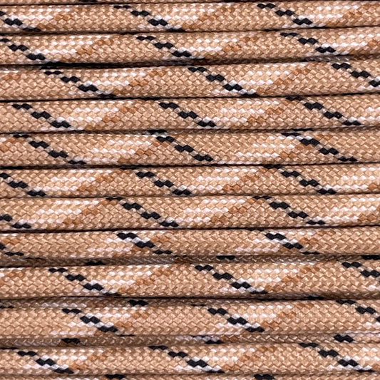 Close-up image of Desert Camo 550 Paracord, showcasing the vibrant colour and texture of the material.