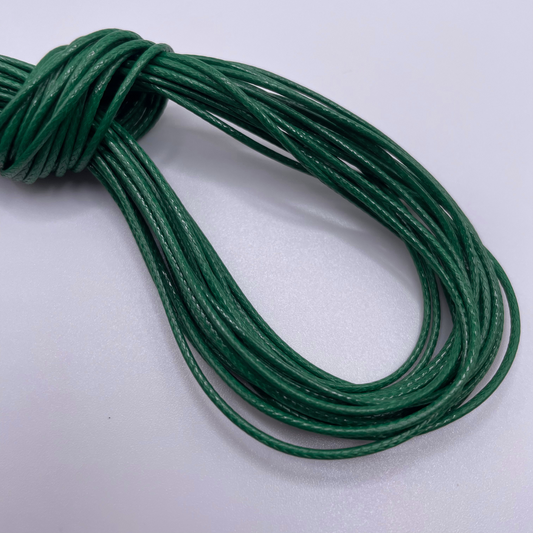 Close-up image of 1mm Waxed Cotton Cord, showcasing the vibrant colour and texture of the material.
