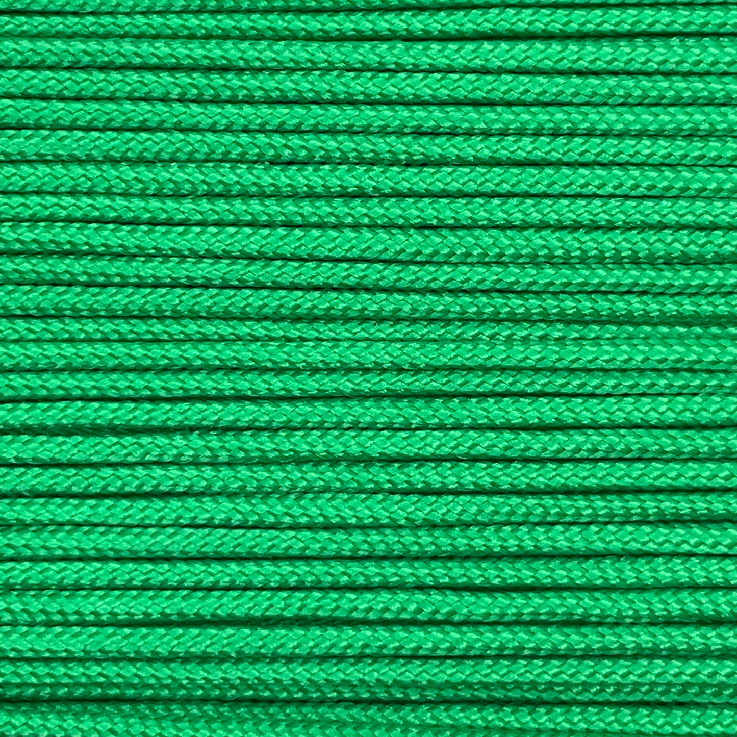 Close-up image of Green 275 Paracord, showcasing the vibrant colour and texture of the material.