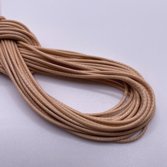 Close-up image of 1mm Waxed Cotton Cord, showcasing the vibrant colour and texture of the material.