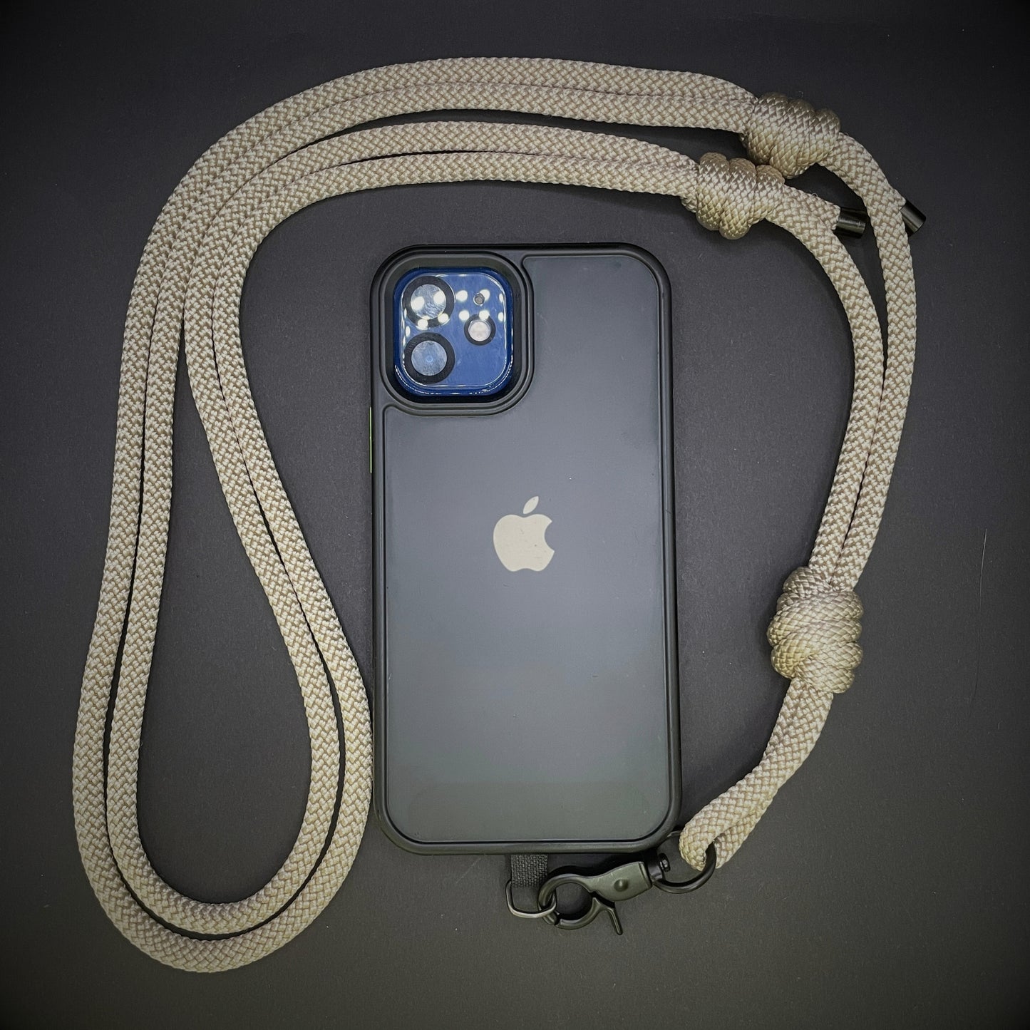 Knotted Adjustable Cross Body Sling with Black Fittings