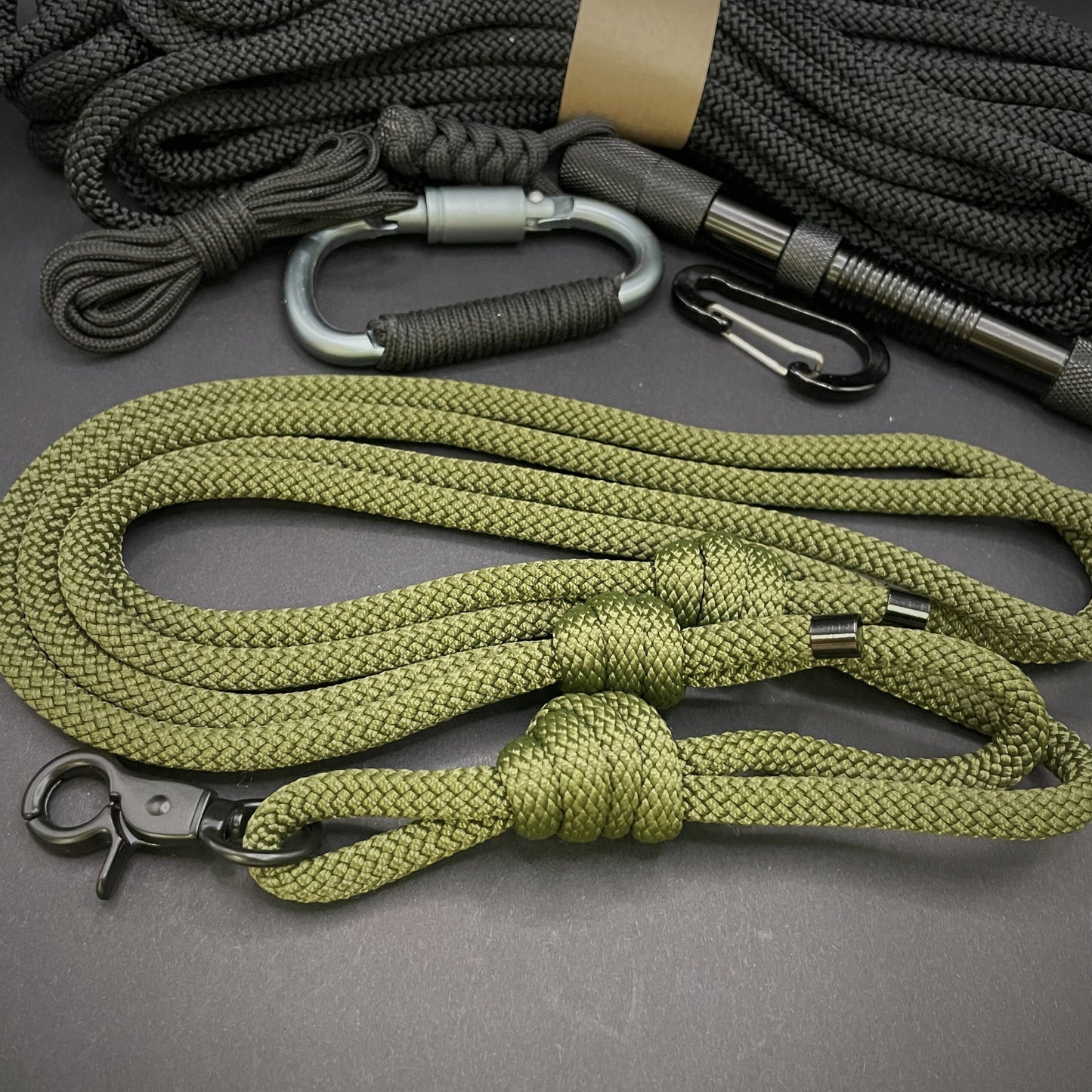Knotted Adjustable Cross Body Sling with Black Fittings