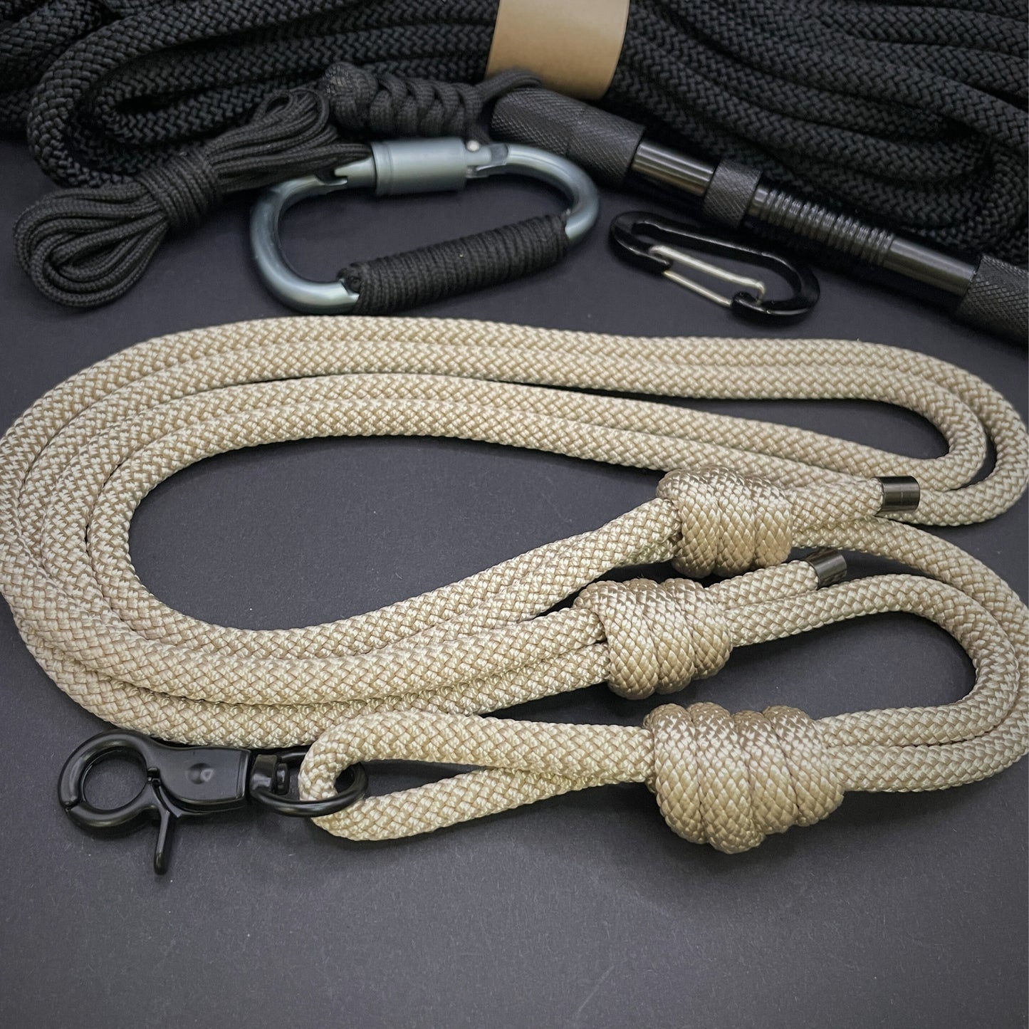 Knotted Adjustable Cross Body Sling with Black Fittings